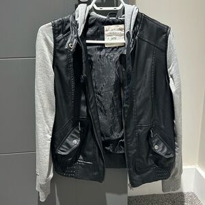 Bluenotes medium hooded leather jacket